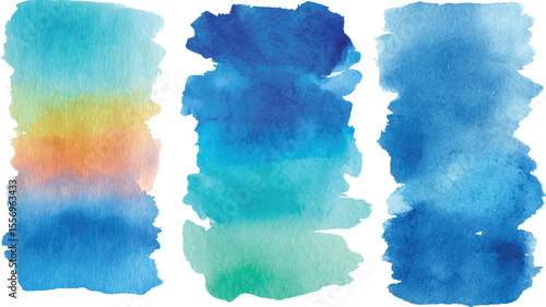 Vector set color full brush Strock. Text boxes for banner. transparent background 