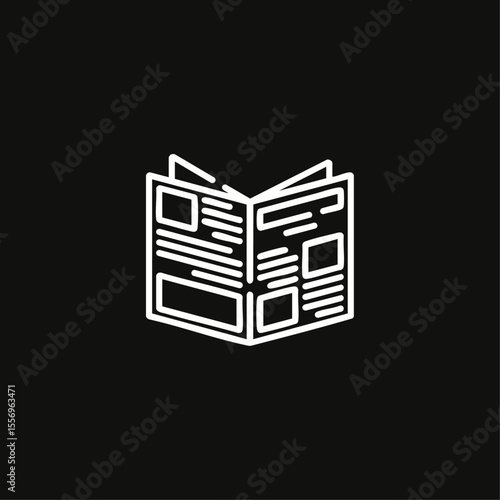Newspaper icon logo flat vector design