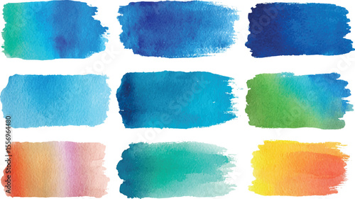 color full brush strokes and artistic ink splatters with smears and stains.  Multicolored splash watercolor blot 