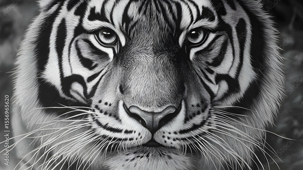 Tiger Face Close-Up Sketch Tiger Face Close-Up Sketch