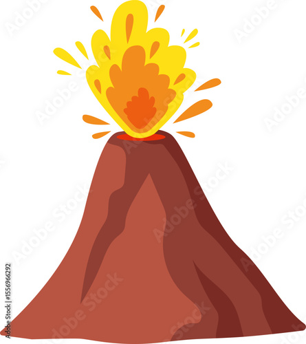 Colorful Volcano Eruption Graphic