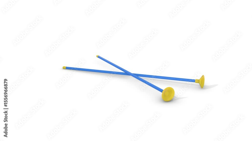 Suction Cup Arrow on a White Floor. Toy Arrow 3D Animation. 4K Suction Cup Arrow on a White Floor. Toy Arrow 3D Animation. 4K