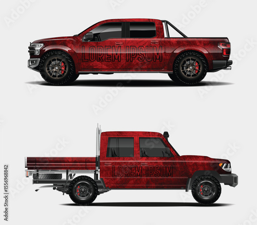 Red Pickup Truck Designs with Custom Wraps Two
