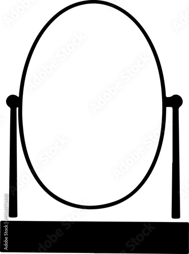 Elegant tabletop vanity mirror: A timeless accessory for makeup, grooming, and decorative accents, adding style to any dresser or desk.