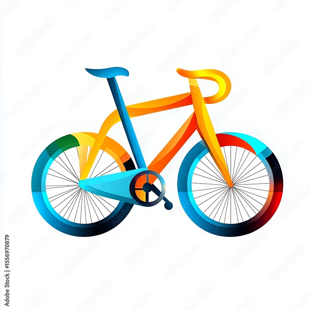 Fototapeta premium Colorful Abstract Illustration of a Road Bike