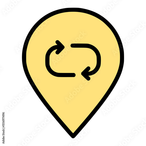 repost location sign symbol icon flat color vector illustration template design