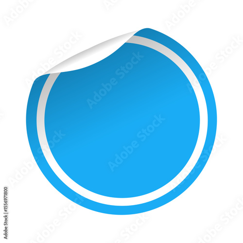 Etiqueta adhesiva redonda azul plegable