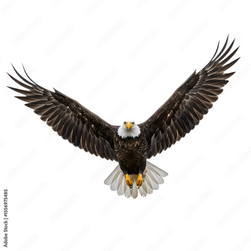 Fototapeta premium Majestic Bald Eagle in Flight: A Powerful Avian Icon