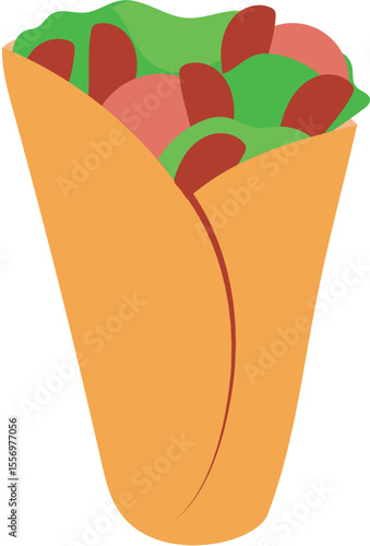 vector illustration of a chocolate cake with a spoon