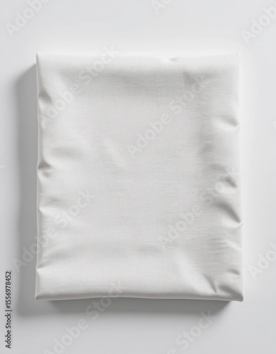 Folded White Linen Curtain – Clean Minimal Home Fabric on White