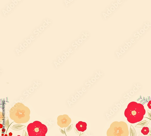 red flowers background frame