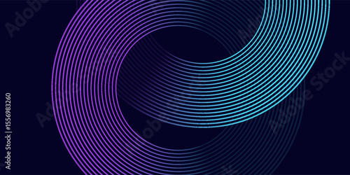 Modern abstract pink blue gradient flowing wave lines on dark background. Glowing lines. Shiny moving lines design. Futuristic banner template. Suit for poster, banner, cover, website
