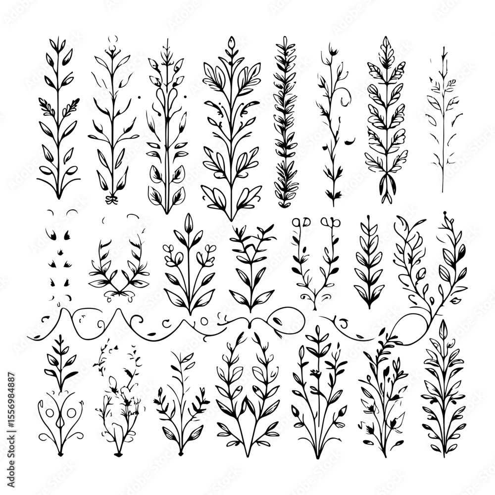 Fototapeta premium Silhouette design elements for design universal template, simple template design isolated on white background.