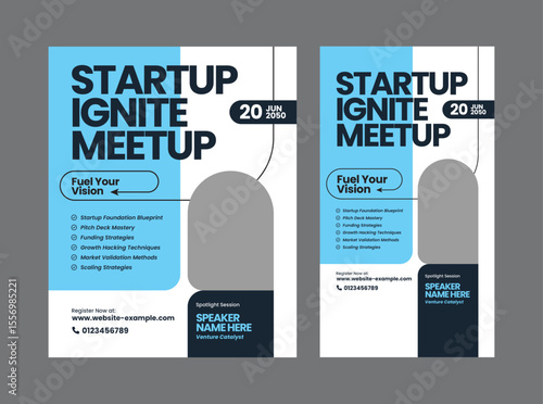 Startup Masterclass Workshop Flyer and Social Media Design Template for Webinar or Online Course Promotion