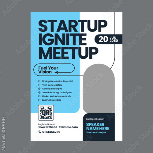 Startup Masterclass Workshop Flyer and Social Media Design Template for Webinar or Online Course Promotion