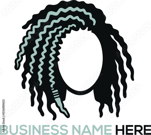 Curly Crown A Black Vector Woman's Iconic Tresses Ebon Elegance Stylish Curly Haired Lady  Natural Hair Care & Curly Salon Logo – Feminine & Bold Logo