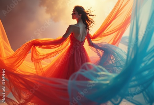 flowing fabric dance breeze softness elegance textiles motion drapery colorful tapestry veils swaying airy textile arts, texture, curtain, lightweight