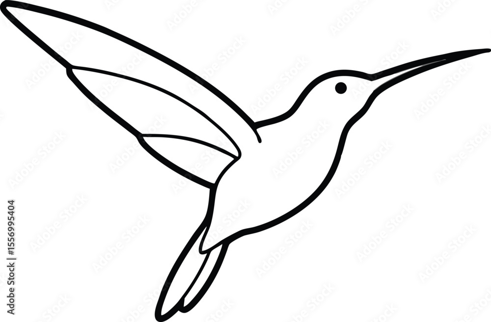 Obraz premium hummingbird line art silhouette vector