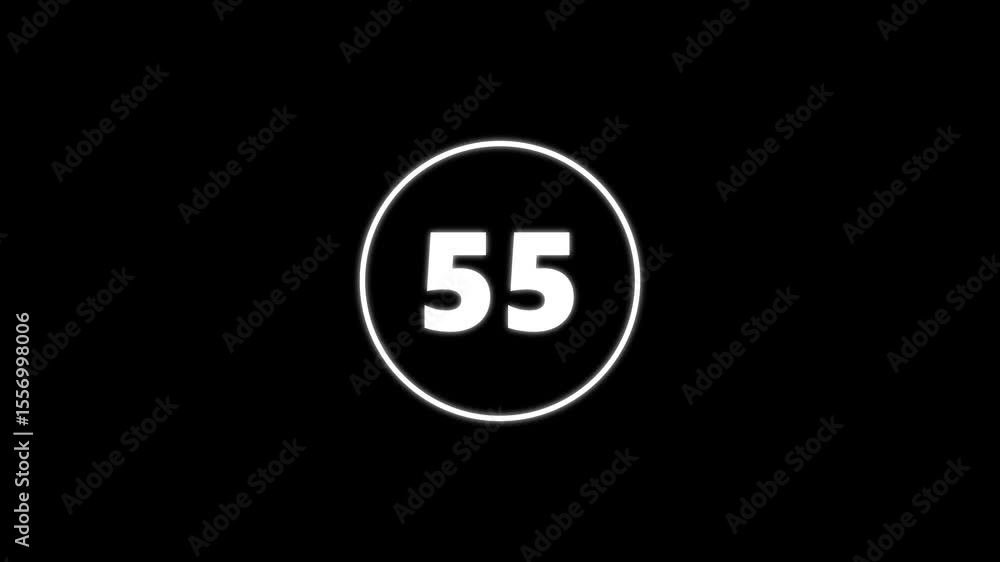 One minute countdown animation from 60 seconds to 0 second with alpha channel, One minute countdown timer One minute countdown animation from 60 seconds to 0 second with alpha channel, One minute countdown timer