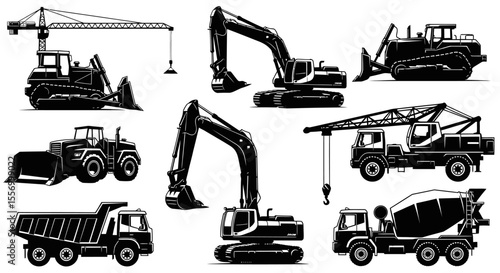 Construction Vehicles Set.