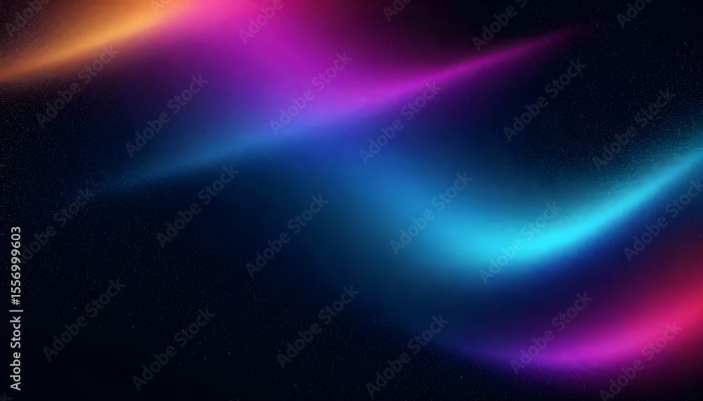 Obraz premium Abstract swirling neon lights in vibrant hues of pink, purple, blue, and orange against a dark background.