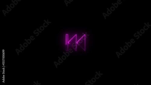 Wallpaper Mural neon-style play and pause symbol glows with a vibrant blue light against a dark background.Fast forward button. Animated Play Video LED Icon Loop Modules Torontodigital.ca