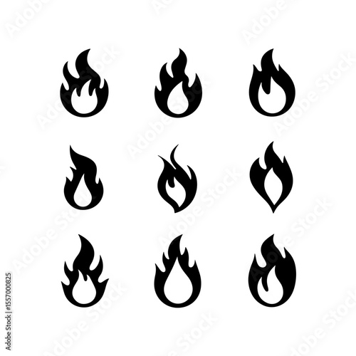 Silhouette design elements for design universal template, simple template design isolated on white background.
