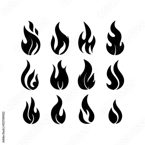 Silhouette design elements for design universal template, simple template design isolated on white background.