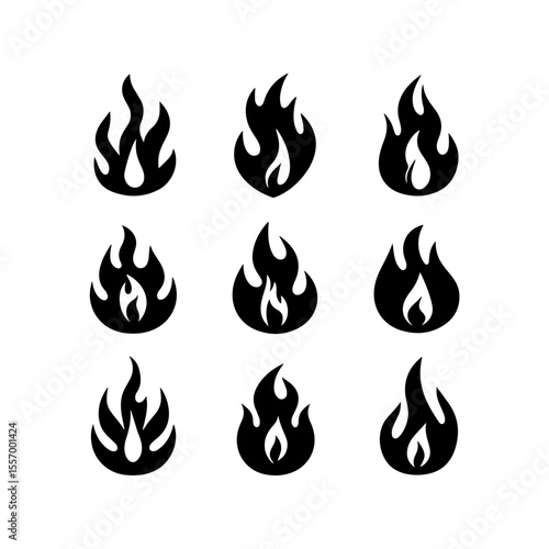 Silhouette design elements for design universal template, simple template design isolated on white background.
