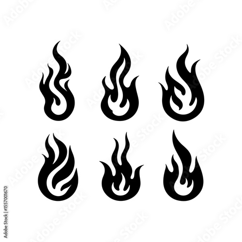 Silhouette design elements for design universal template, simple template design isolated on white background.