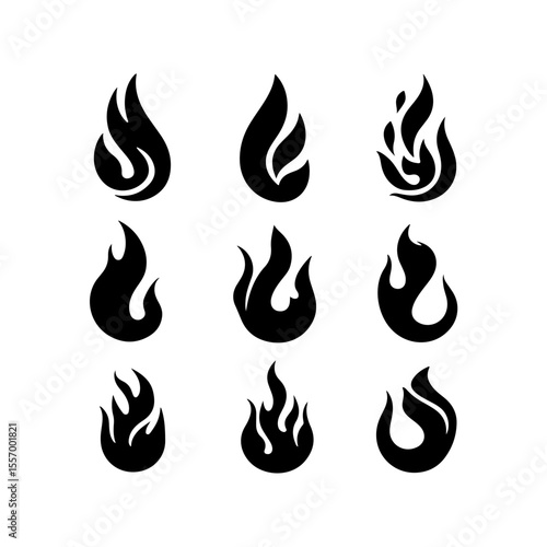 Silhouette design elements for design universal template, simple template design isolated on white background.