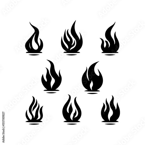 Silhouette design elements for design universal template, simple template design isolated on white background.