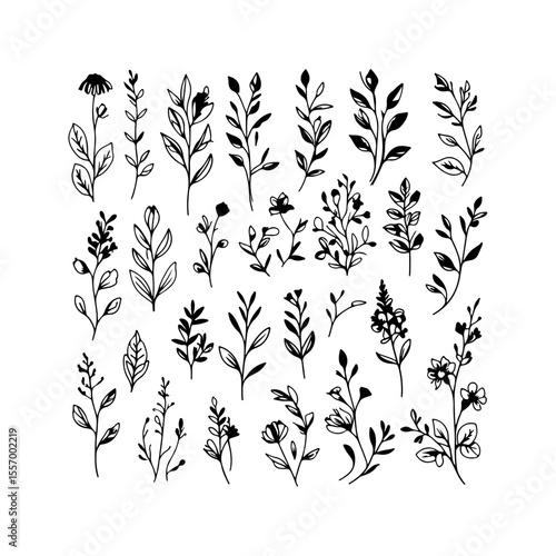 Silhouette design elements for design universal template, simple template design isolated on white background.