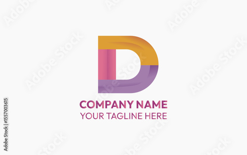 Capital Letter D in Bold Minimal Typography Style