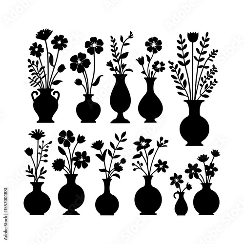 Silhouette design elements for design universal template, simple template design isolated on white background.