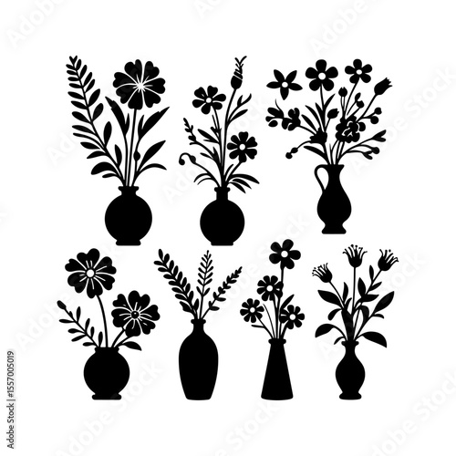 Silhouette design elements for design universal template, simple template design isolated on white background.