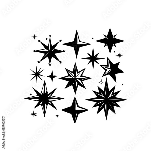 Silhouette design elements for design universal template, simple template design isolated on white background.