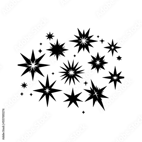 Silhouette design elements for design universal template, simple template design isolated on white background.