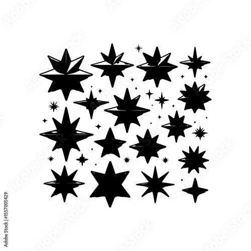 Silhouette design elements for design universal template, simple template design isolated on white background.