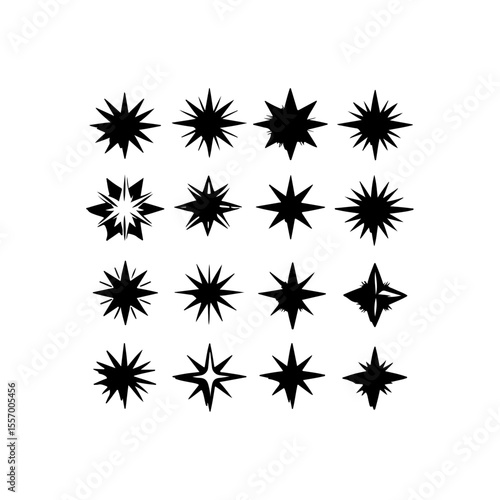 Silhouette design elements for design universal template, simple template design isolated on white background.