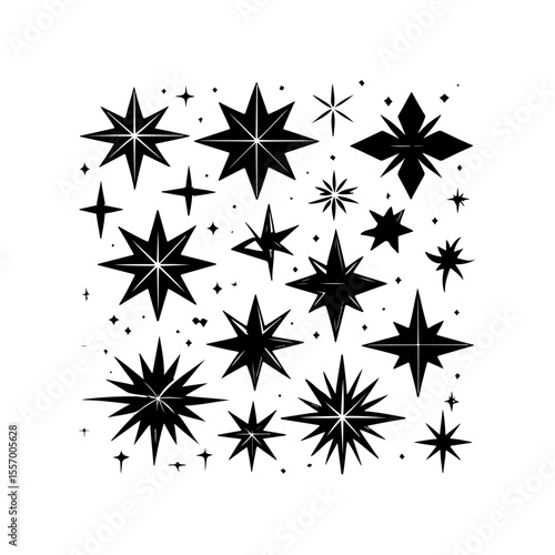 Silhouette design elements for design universal template, simple template design isolated on white background.