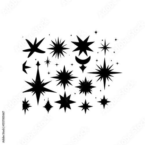 Silhouette design elements for design universal template, simple template design isolated on white background.