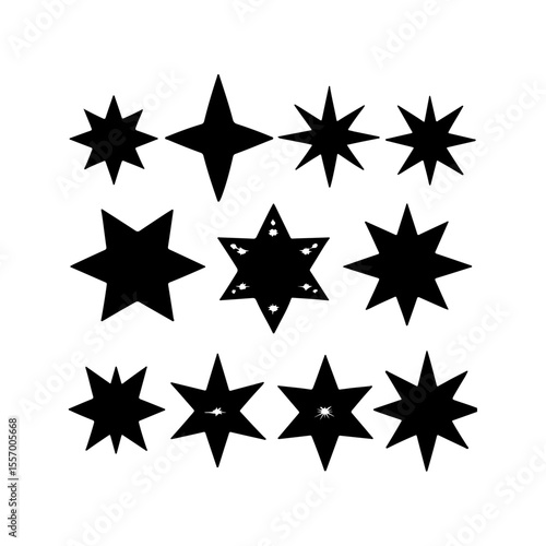 Silhouette design elements for design universal template, simple template design isolated on white background.