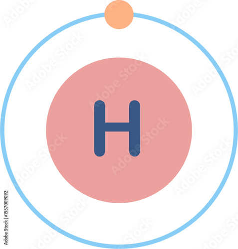 Electron configuration of hydrogen element. 