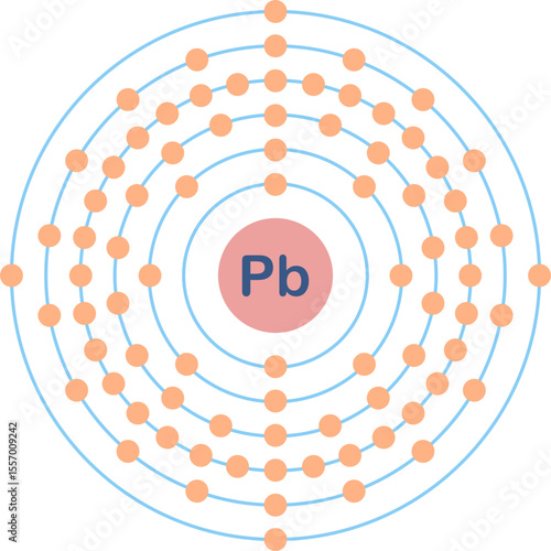 Electron configuration of lead element. 