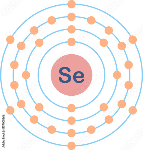 Electron configuration of selenium element. 