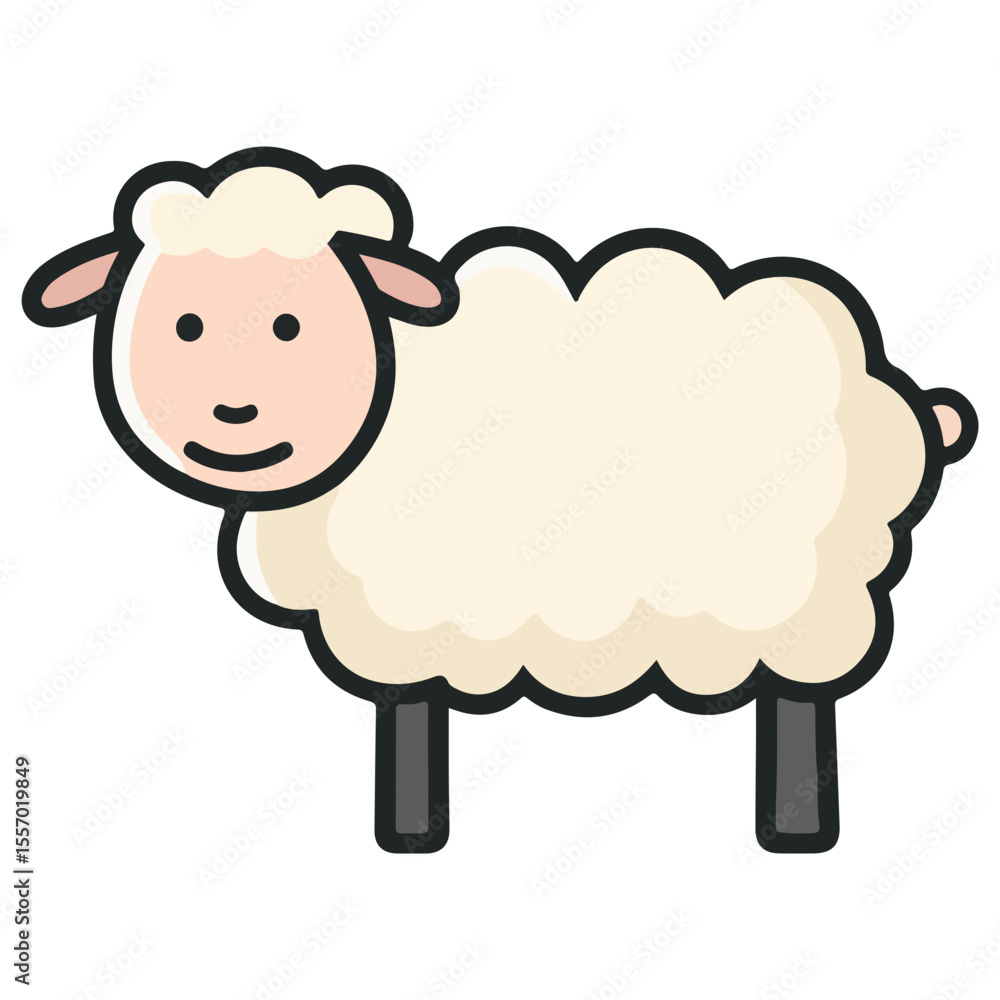 Obraz premium sheep, animal, vector, transparent background, cute, isolated, nature, mammal, wool, farm, pasture, rural, livestock, Ovis aries, biology