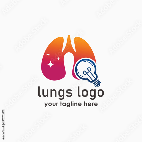 lungs health care logos template, technology creative logo concept, bulb logos