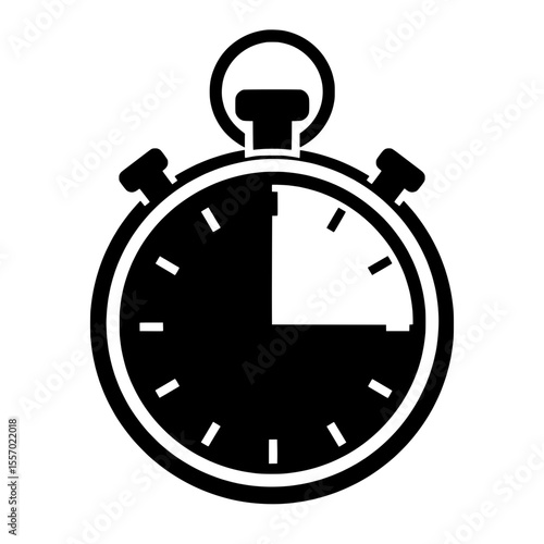 Precision Timing: A stopwatch meticulously captures a moment in time, rendered in a minimalist aesthetic, emphasizing efficiency and exactness.
