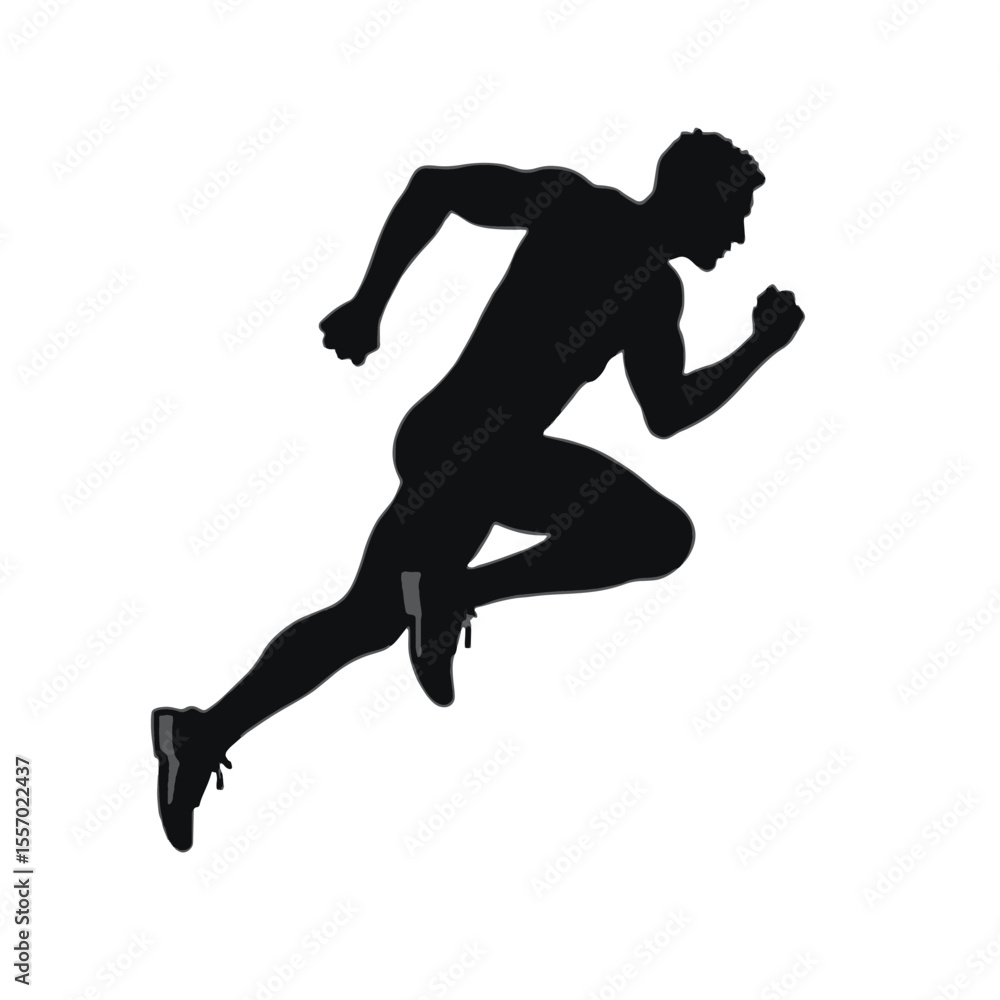 Black Silhouette Vector of Person Running in Fast Motion for Exercise or Sports Scene on White Background Full HD Black Silhouette Vector of Person Running in Fast Motion for Exercise or Sports Scene on White Background Full HD